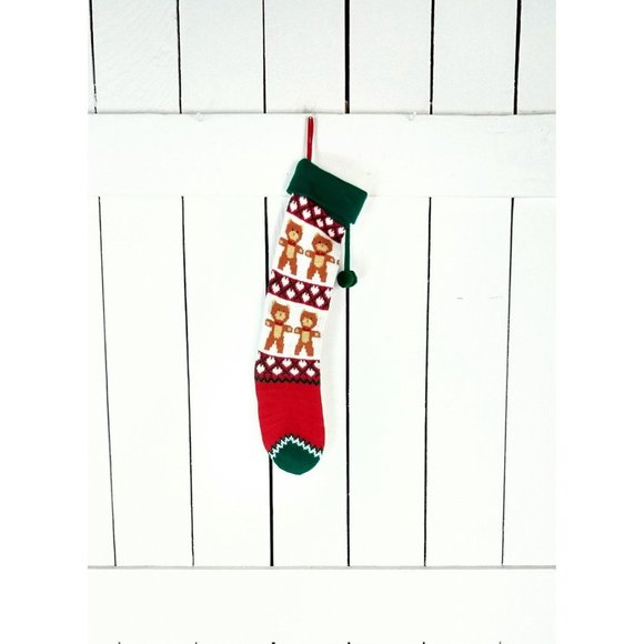 Other - Vintage woven knit Christmas teddy bear stocking